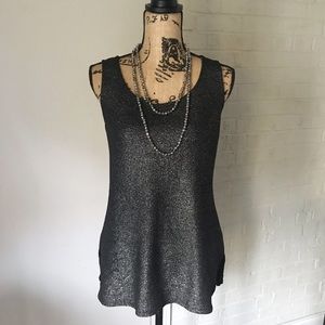 *CLOSET CLEAN OUT!* Silver and Black Top